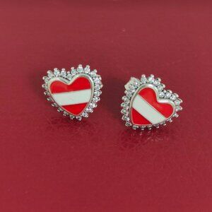 Austria Flag Stud Earrings Exclusive Designed Women Jewelry S925 Silver
